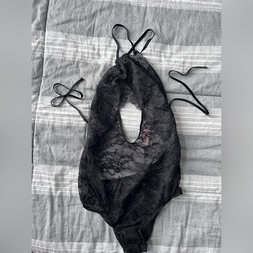 Victoria's Secret Black Lace Bodysuit